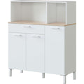 Buffet en chene, trois portes finition gris clair