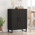Buffet gris fonce en chene robuste