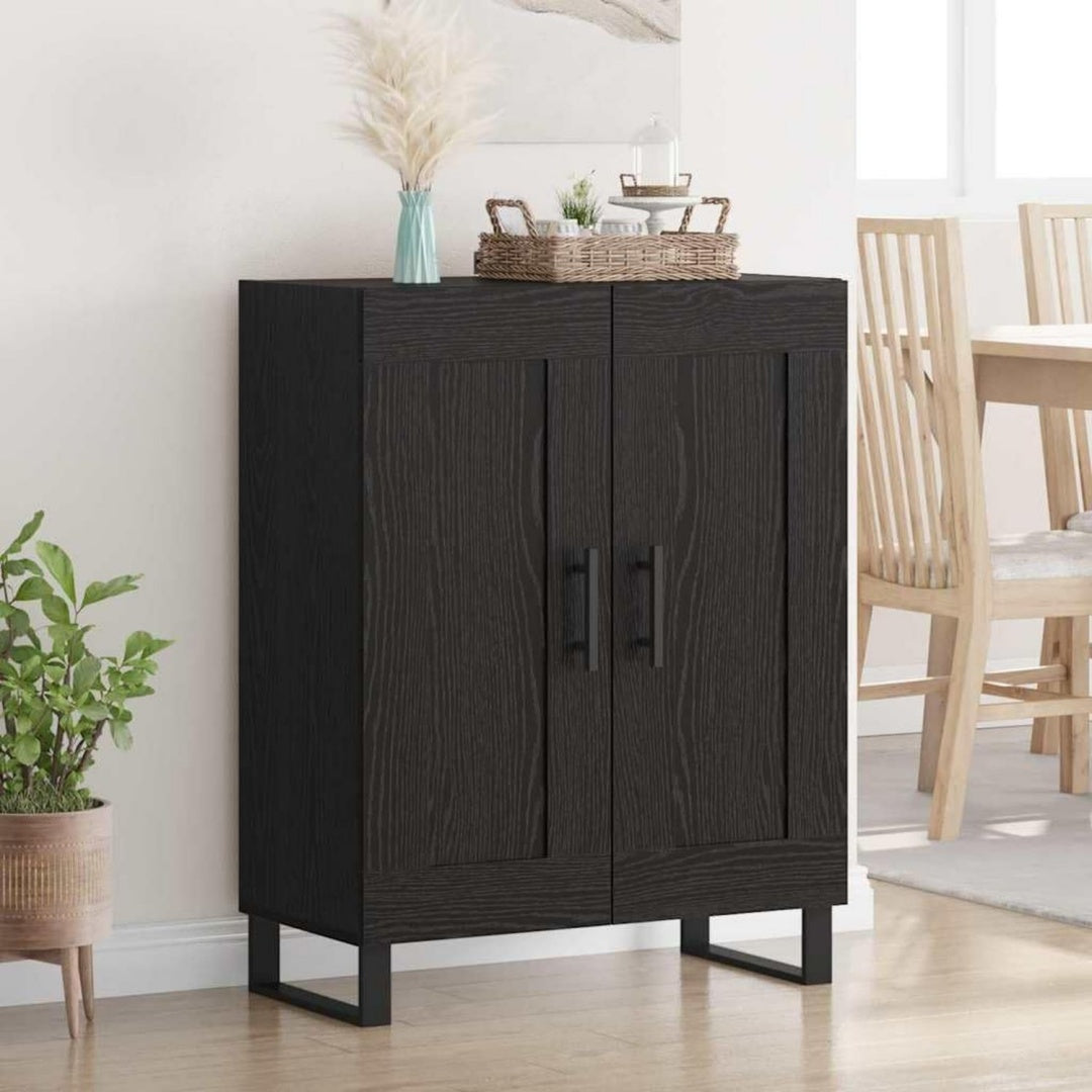 Buffet gris fonce en chene robuste
