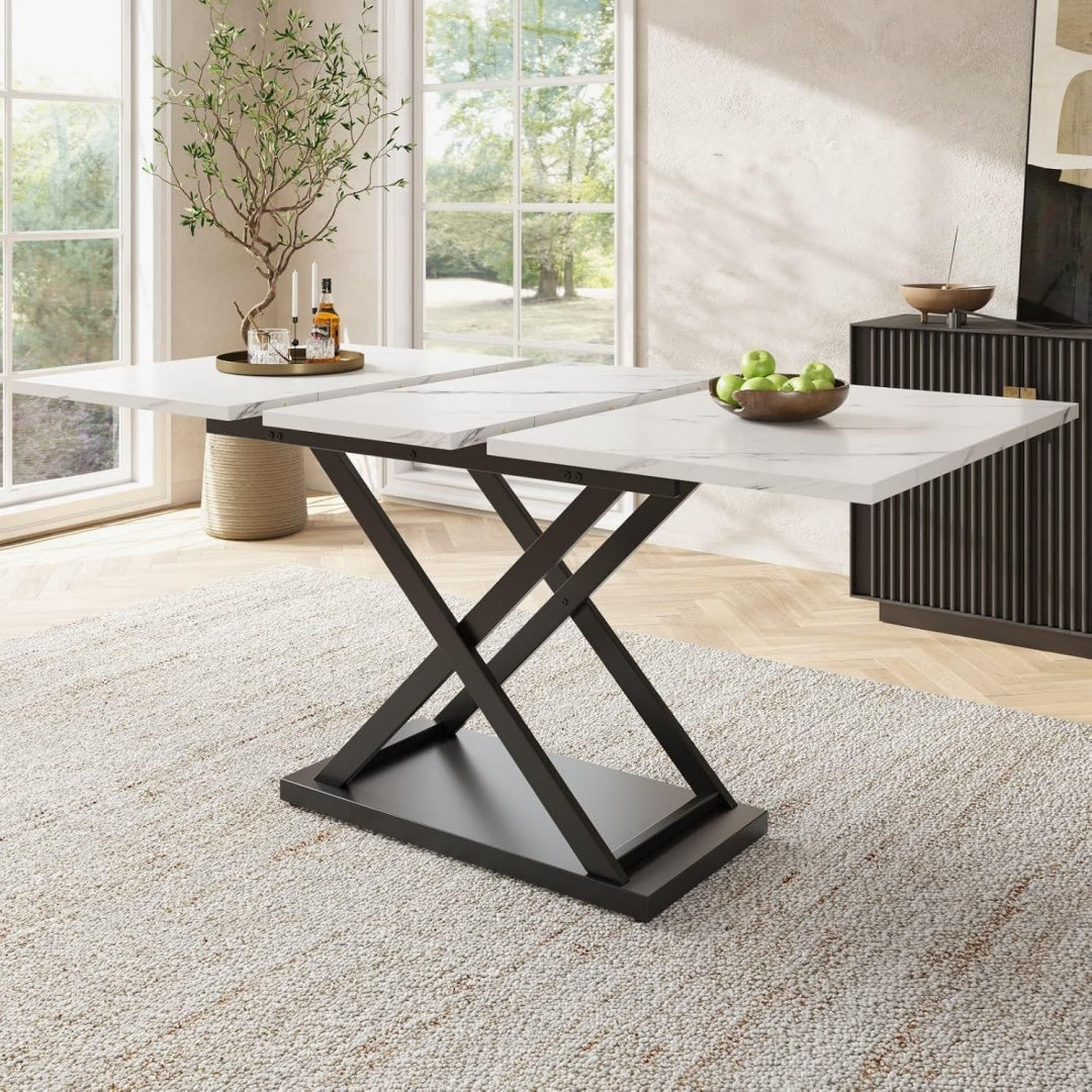 Superbe table gris clair en acier 80 x 160 x 75 cm