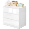 Ideal entree, commode a tiroirs gris clair en bois 3 tiroirs