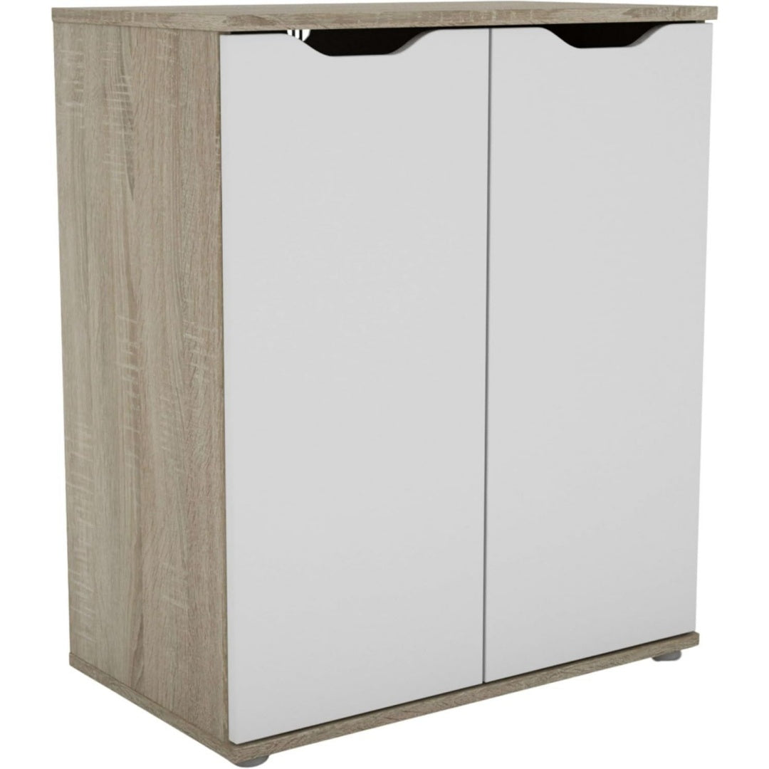 Compact, meuble de rangement gris clair en bois serrure de securite