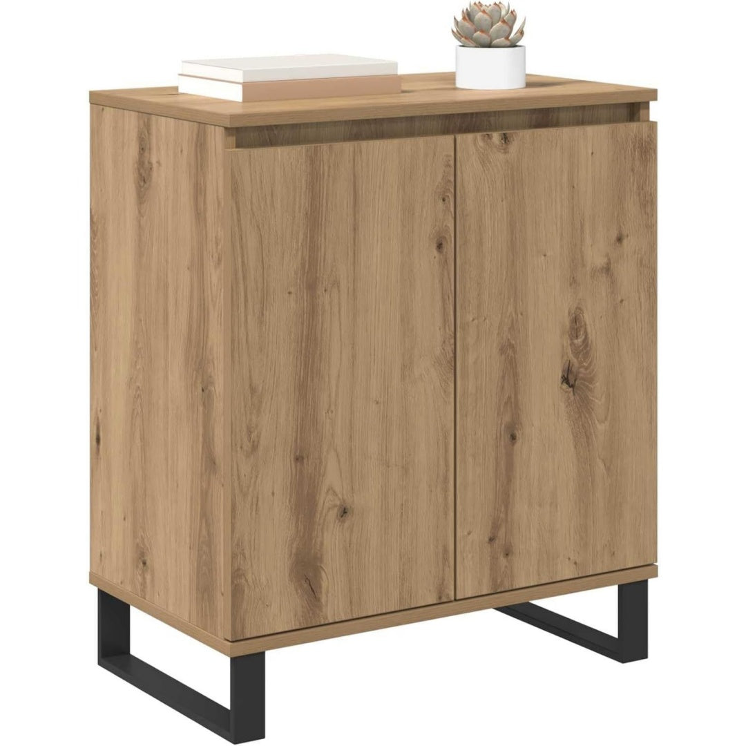 Enfilade marron 60 cm, a 2 portes style industriel en bois ingenierie