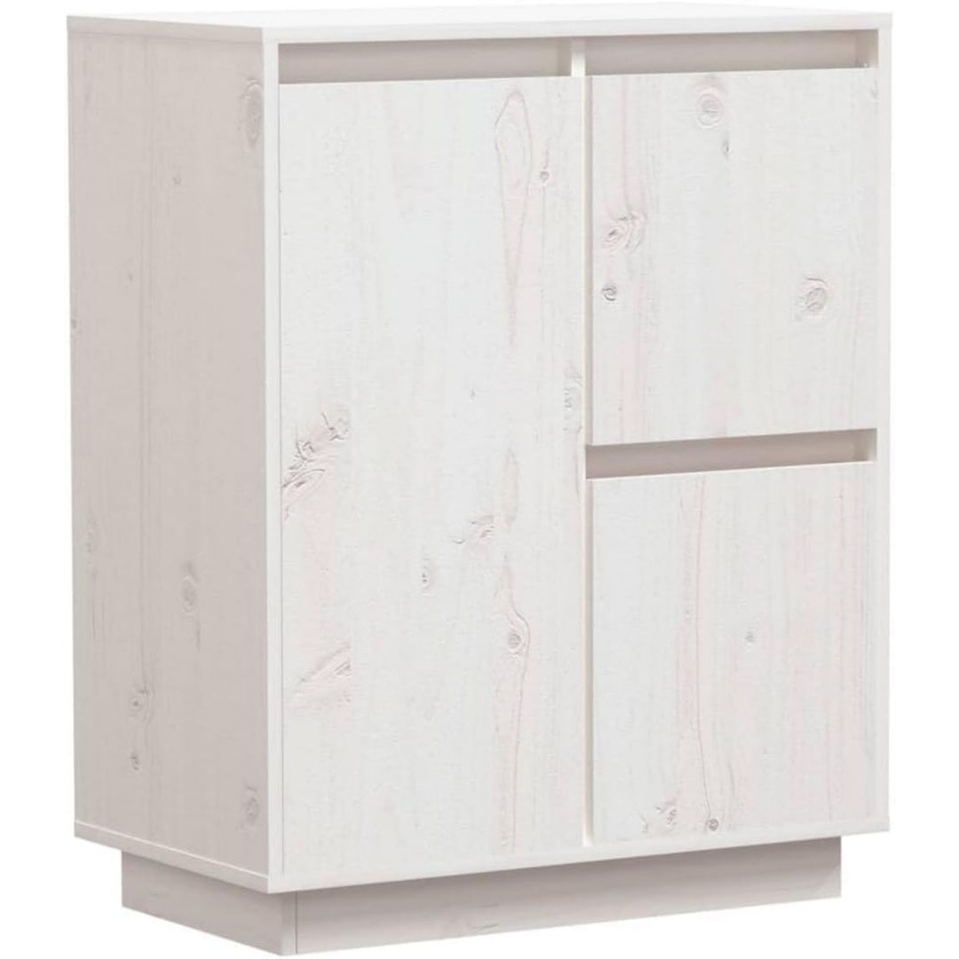 Buffet finition gris clair en bois massif