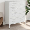 Commode gris clair 4 tiroirs industriel