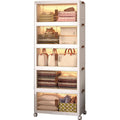 Boite de rangement beige en plastique, style contemporain, rangement spacieux