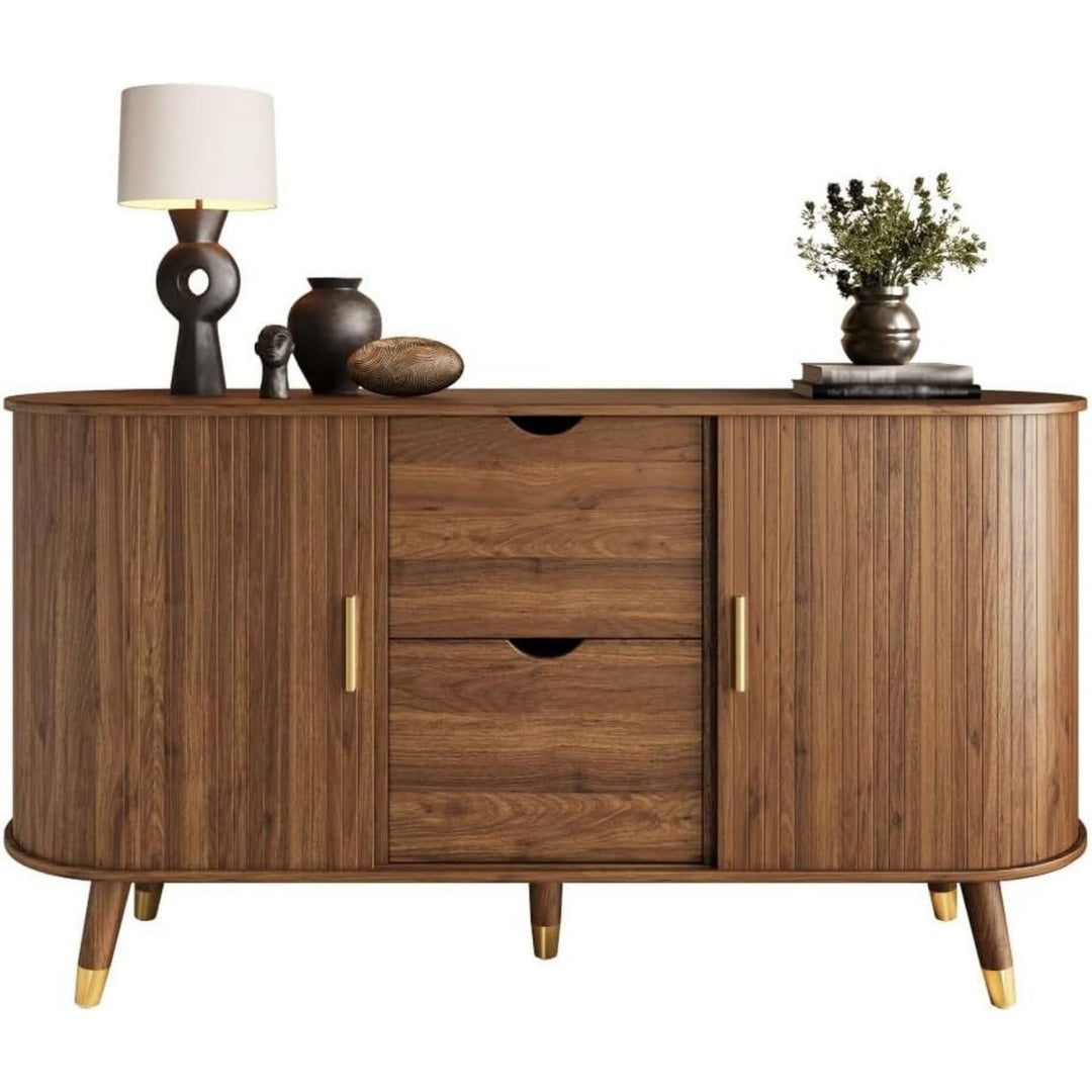 Buffet en MDF, marron, contemporain (59 x 30 x 120 cm)