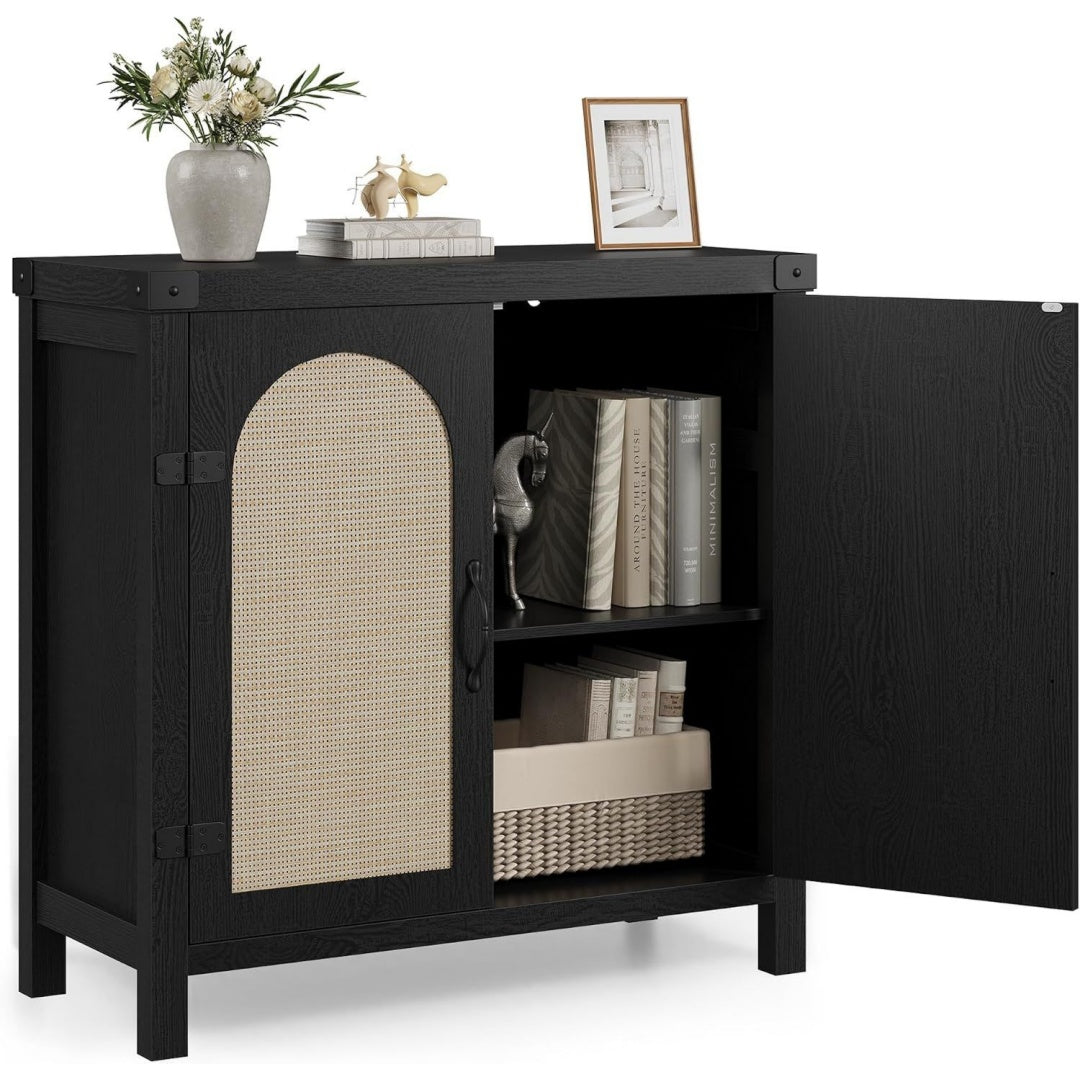 Commode au design contemporaine creme en bois massif