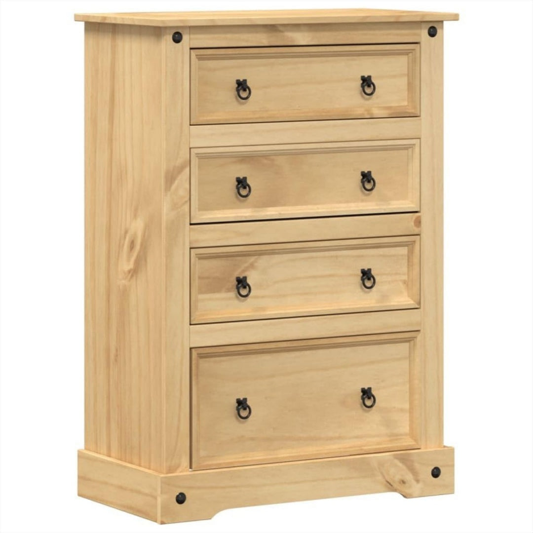 Coffre a tiroirs rangement marron rustique