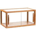 Format, presentoir vitre beige en bois style moderne