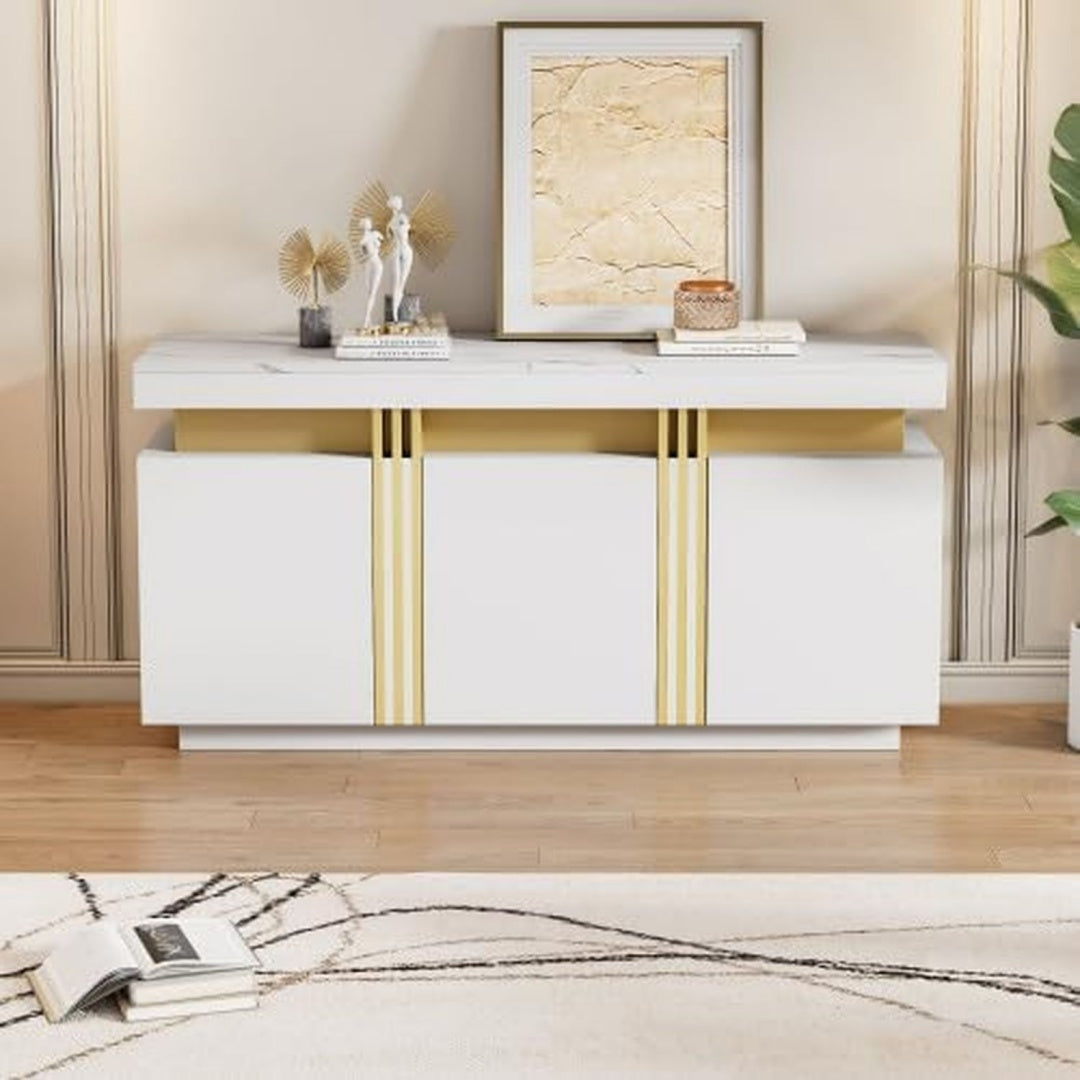 Buffet a 1 etageres gris clair
