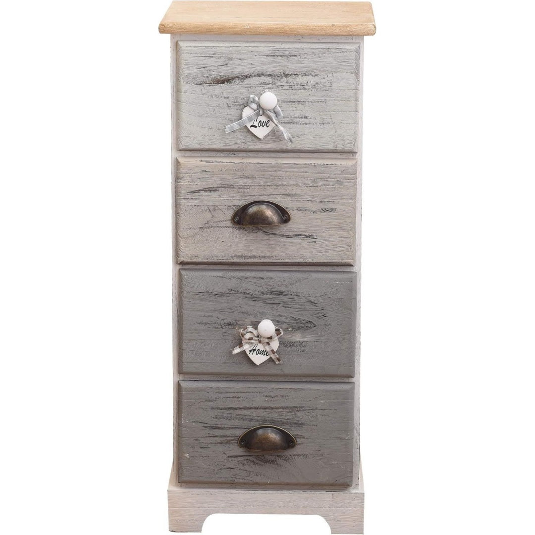 Chiffonnier Grise 4 tiroirs vintage
