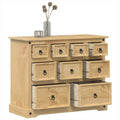 Commode marron 9 tiroirs rustique