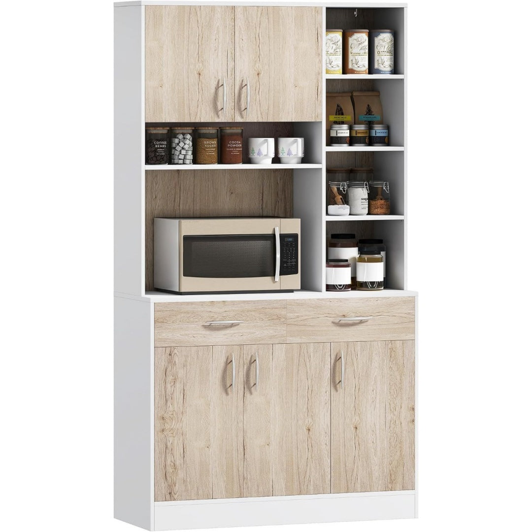Design buffet avec une fixation murale invisible et 4 etageres