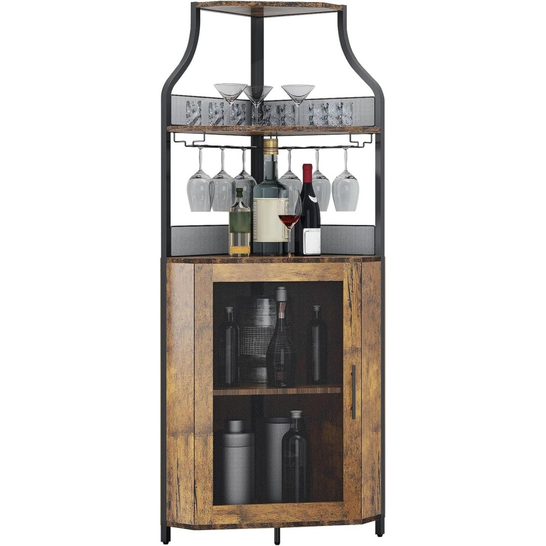 Cave a vin design industriel gris fonce en verre