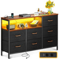 Commode noir 7 etageres de rangement, acier esprit vintage