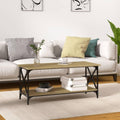 Table basse gris clair classique finition chene 100 x 45 x 45 cm