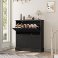 Armoire a chaussures gris finition chene 80 cm, rangement style contemporain