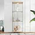 Gris clair chaleureux, vitrine dexposition en bois style moderne