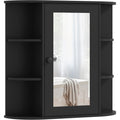 Raffine chambre, armoire a miroir gris fonce en bois