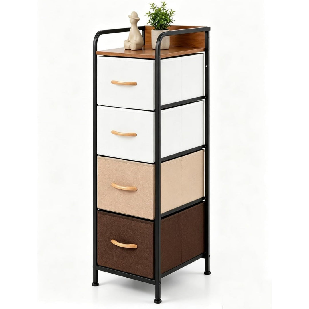 Chiffonnier Grise en metal etagere ouverte