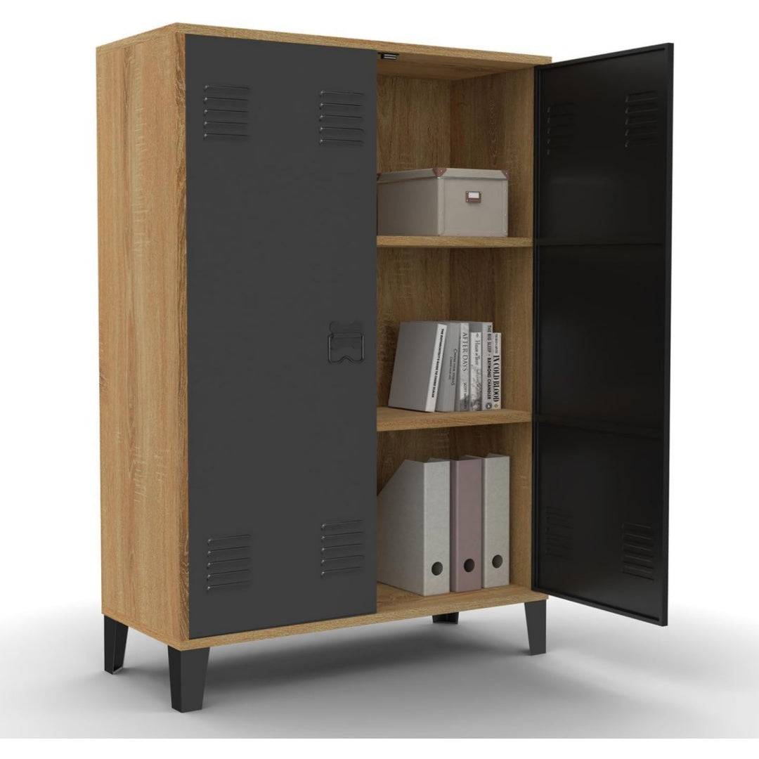 En bois armoire pour le salon gris fonce