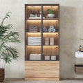 Bibliotheque avec plateau en verre trempe gris design moderne