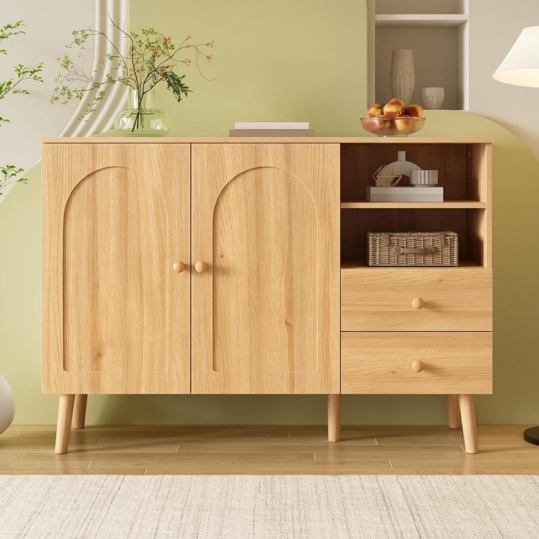 Commode tout en bois marron contemporaine