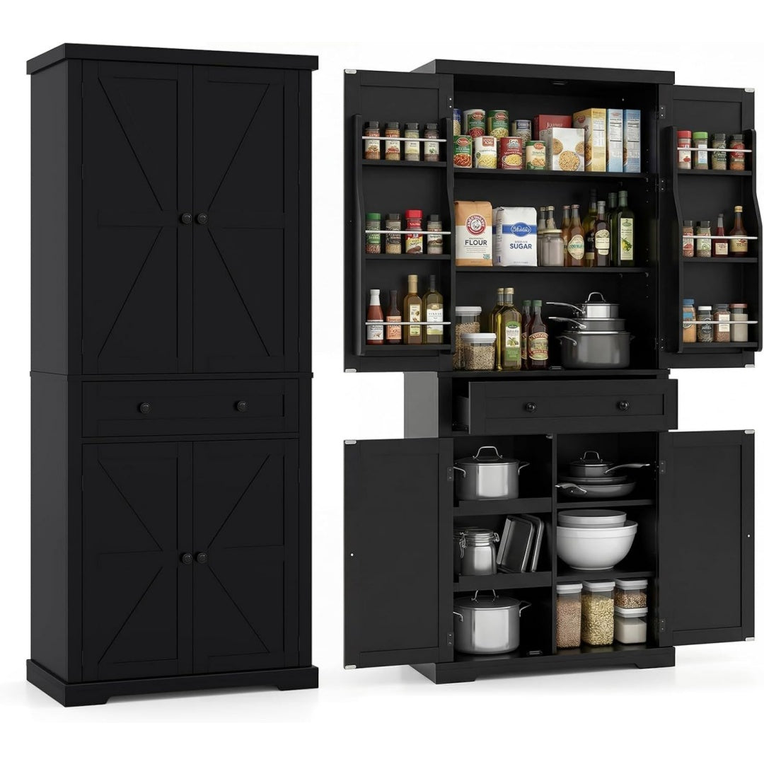 Noir buffet a portes coulissantes en bois