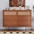 Credence en rotin marron, allure contemporaine
