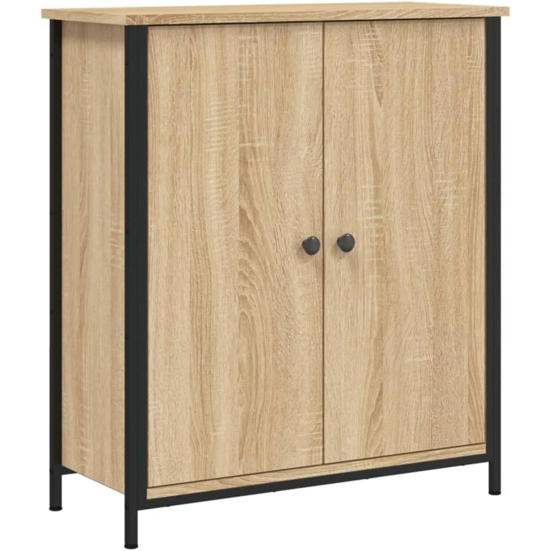 Buffet en chene marron, mural, rangement pratique