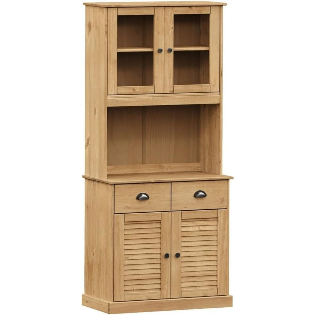 Buffet en bois massif marron pour l'exterieur