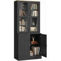 etagere de rangement gris fonce 6 etageres, design moderne verre pour salon