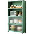 Matiere noble, meuble de rangement vert en panneau de particules