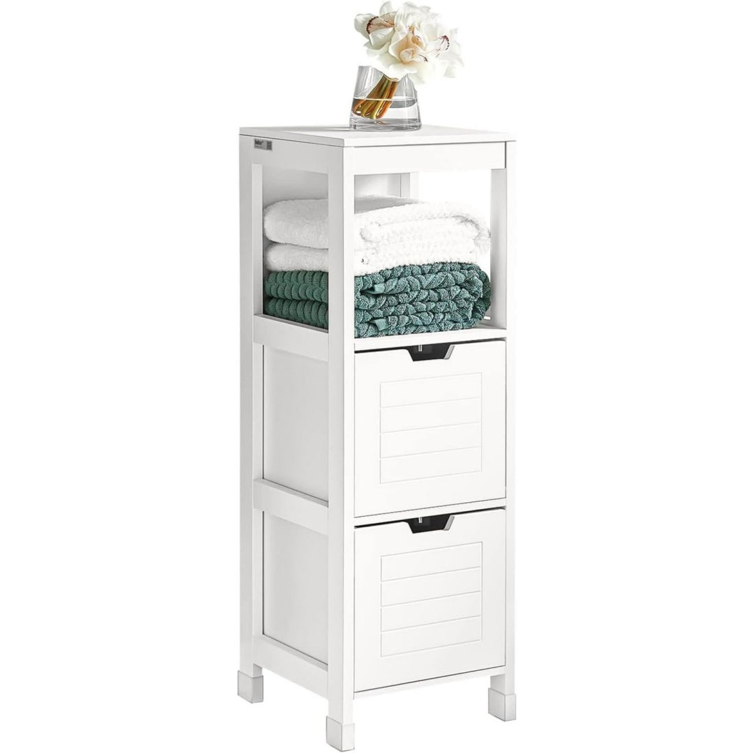 Raffine, meuble bas gris clair en bois